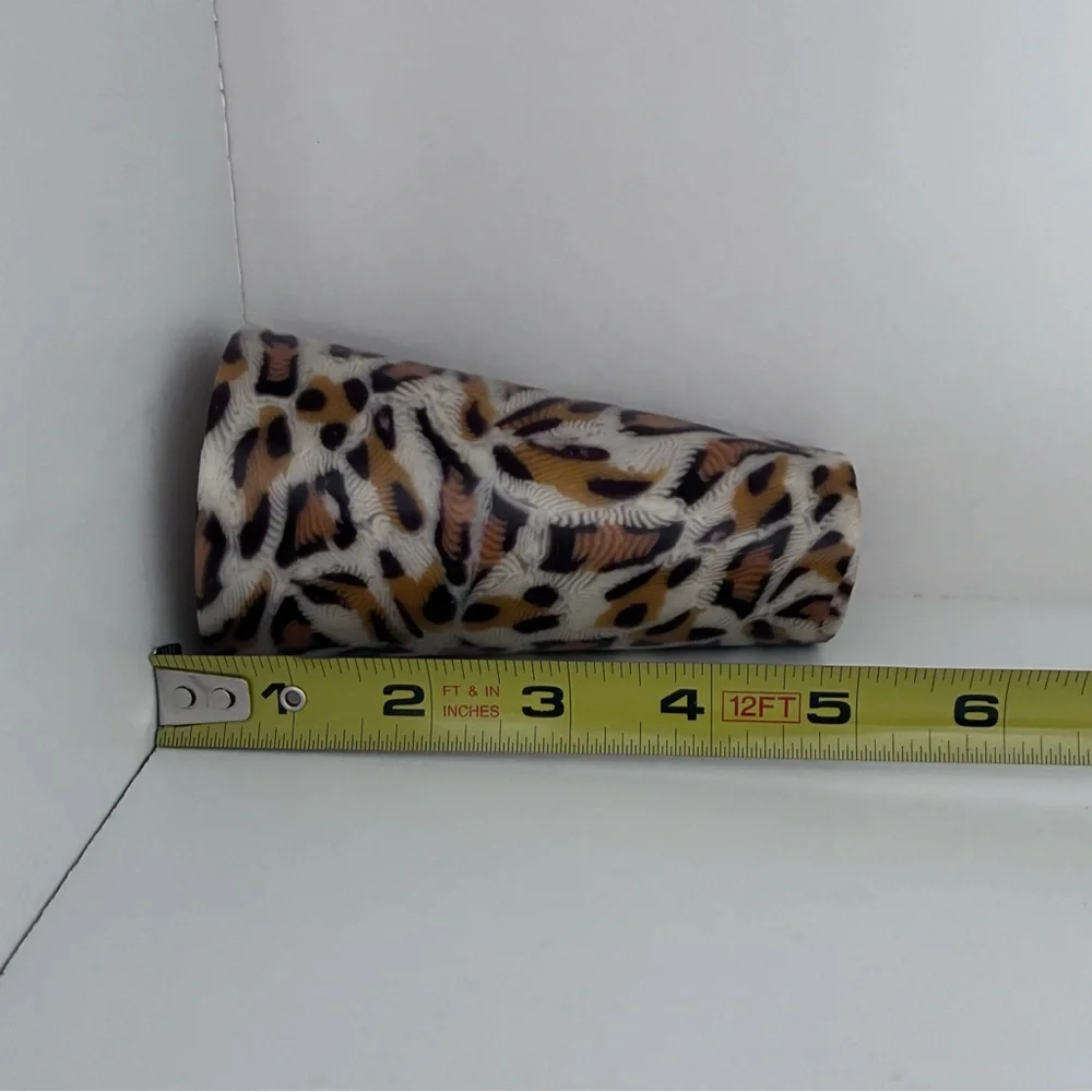 3 UNSCENTED Animal Print Candles Leopard Print: cone shape